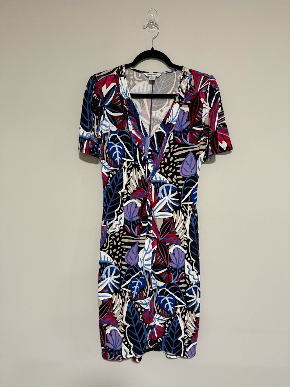 Tommy Bahama Twist-Front V-Neck Abstract Dress Size Small Cruise Resort